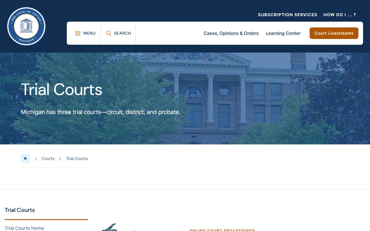 Otsego County court records within the Michigan trial court structure