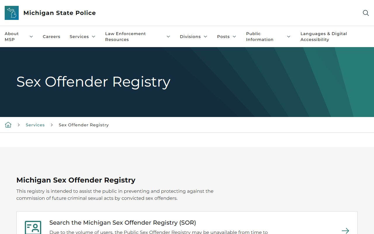 Otsego County criminal court records Michigan sex offender registry information