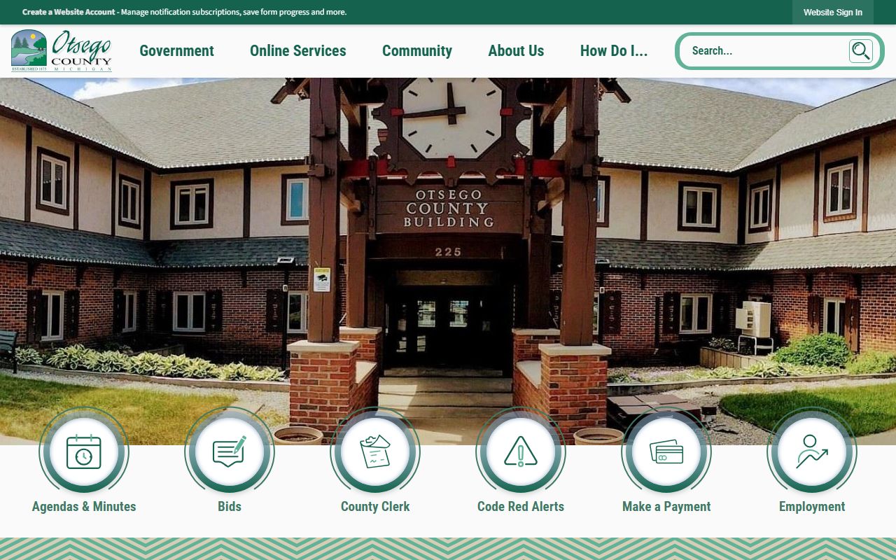 Otsego County official homepage with court and records links