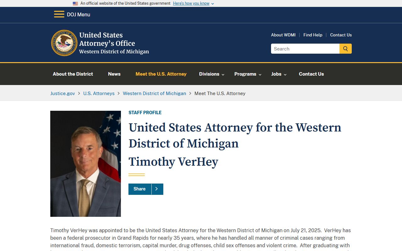 Otsego County inmate records and the Western District U.S. Attorney profile page